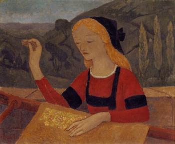 保羅 塞律西埃 Embroiderer in a Landscape of Chateauneuf 保羅 塞律西埃 Embroiderer in a Landscape of Chateauneuf